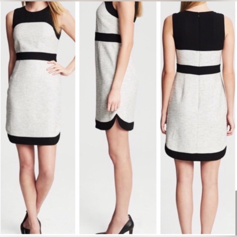 Banana Republic Blocked Tweed Shift Dress